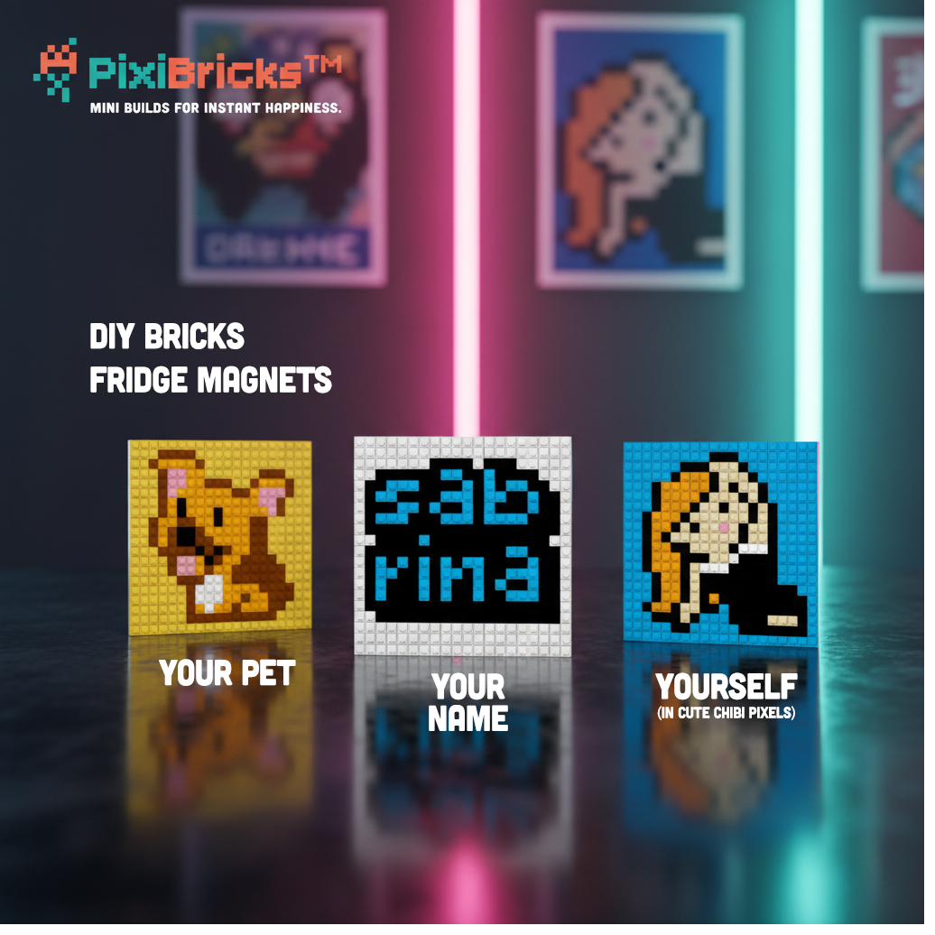 PixiBricks DIY pixel-art fridge magnets